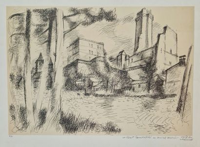 null Jean CLUSEAU-LANAUVE (1914-1997)
Set of two ESTAMPES
- View of fortified city
-...