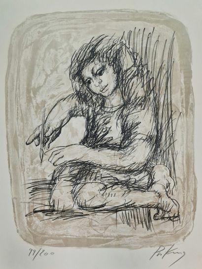 Franz PRICKING (1929-1979)
Femme au pinceau
LITHOGRAPHIE
Signée...