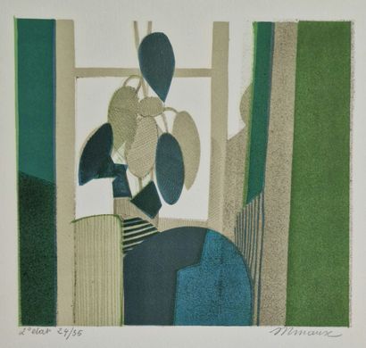 null André MINAUX (1923-1986)
Set of five LITHOGRAPHS including 
- Seated woman
Signed...