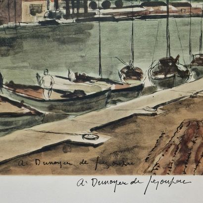 null André DUNOYER DE SEGONZAC (1884-1974)
Ensemble de deux LITHOGRAPHIES dont
-...