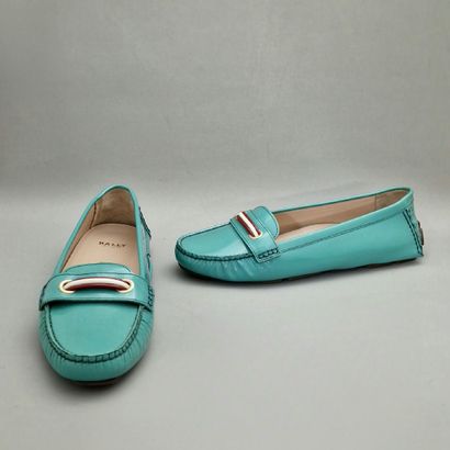 BALLY - PAIR OF SOFT MOCASSINS Size 40, in...