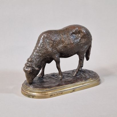 null ROSA BONHEUR (1822 1899) (After)
Sheep grazing
BRONZE WITH BROWN PATINA
Signed...