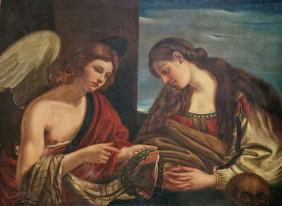 null IN THE TASTE OF GUERCHIN (1591-1666)
Mary Magdalene comforted by an angel
OIL...