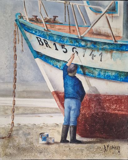 null Bernard MORINAY (Born 1949)
The painter... fisherman
OIL ON CANVAS
Signed lower...