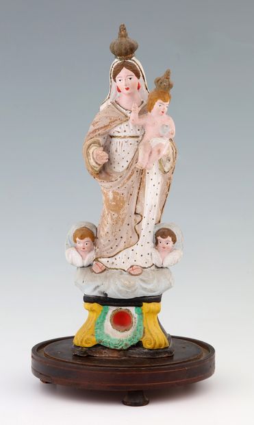 null SANTIBELLI - VIRGIN AND CHILD
Provence 19th Century

POLYCHROME TERRACOTTA WITH...