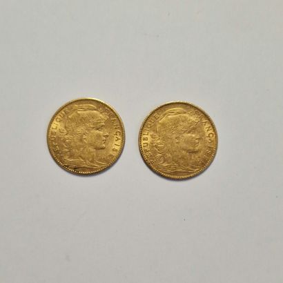 null 2 PIECES OF 10 FRANCS FRANCAIS GOLD
Year 1909
P. 6,5 g