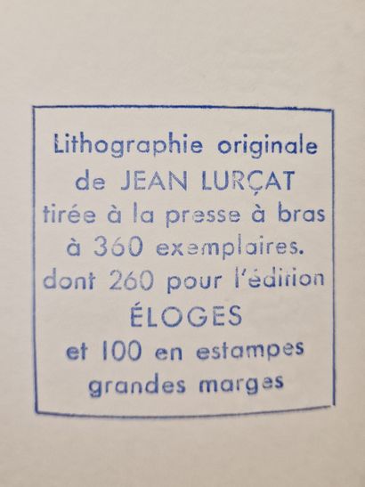 null Jean LURCAT (1892-1966) 
Le combat
LITHOGRAPHIE EN COULEURS
Signée en bas à...