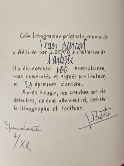 null Jean LURCAT (1892-1966) 
Les coqs 
LITHOGRAPHIE EN COULEURS
Epreuve d’artiste...