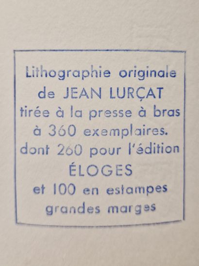 null Jean LURCAT (1892-1966) 
Le combat
LITHOGRAPHIE EN COULEURS
Signée en bas à...