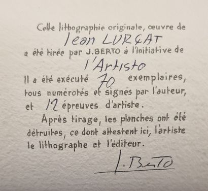 null Jean LURCAT (1892-1966) 
Guerrier au sabre - 1960
LITHOGRAPHIE EN COULEURS
Signée...