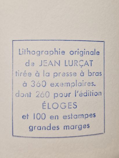 null Jean LURCAT (1892-1966) 
Les coqs
LITHOGRAPHIE EN COULEURS
Signée en bas à droite,...