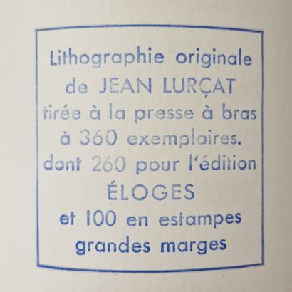 null Jean LURCAT (1892-1966) 
Les coqs siamois
LITHOGRAPHIE EN COULEURS
Signée au...