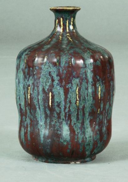 Adrien Pierre Dalpayrat (1844-1910) Vase coloquinte en céramique Haut. 25 cm
