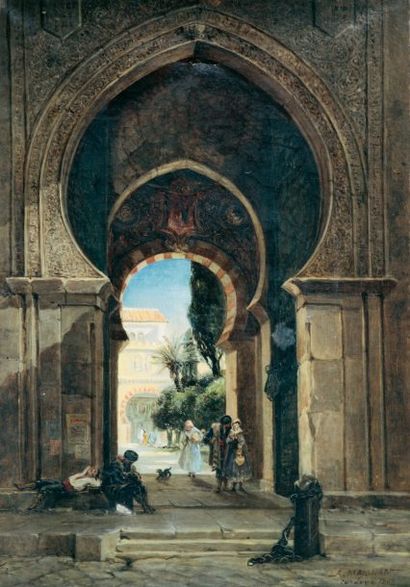 Albert Maignan (1845-1908) " Cordoue" Huile sur toile signée en bas à droite - Datée...