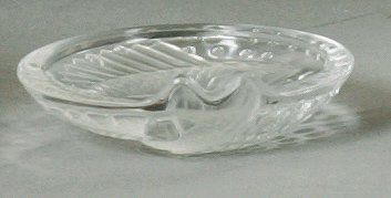 - Lalique - Cendrier en verre moulé pressé modèle au poisson - édition moderne -...