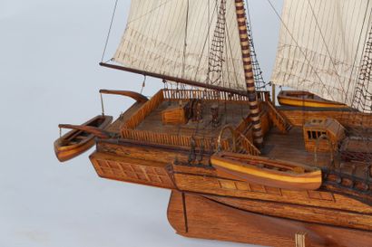 null MAQUETTE en allumettes (35 000) du navire le « JAMESWATT », 1840», voiles en...