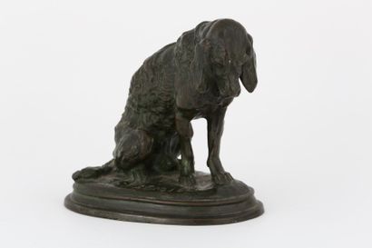 null D'Après Emmanuel FREMIET (1824-1910) - Chien de chasse - Bronze à patine nuancée...