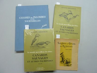 null Joseph OBERTHUR - " Les canards sauvages et autres palmipèdes " - Deux tomes...