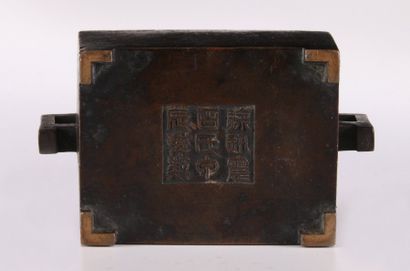 null Chine Fin de la période Ming XVIIème Siècle - Brûle parfum en bronze de belle...