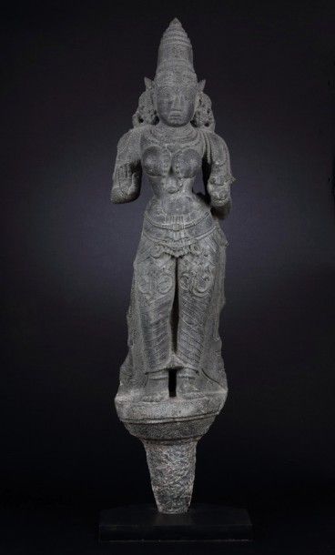 null Inde du Sud, Tamil Nadu, Période Chola, XIIème siècle Importante sculpture en...
