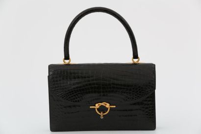 null HERMES PARIS - VINTAGE - SAC CORDELIERE 27 cm en crocodile noir
Fermoir et attaches...