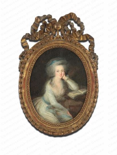 null ATTRIBUÉ À CHARLES LECLERCQ (1753-1821).

Portrait de Madame Elisabeth, 

princesse...