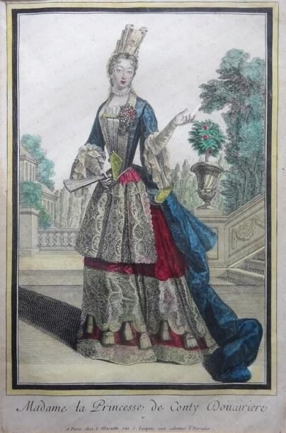 null ÉCOLE FRANÇAISE DU DÉBUT DU XVIII e SIÈCLE. 

Portrait de la princesse douairière...
