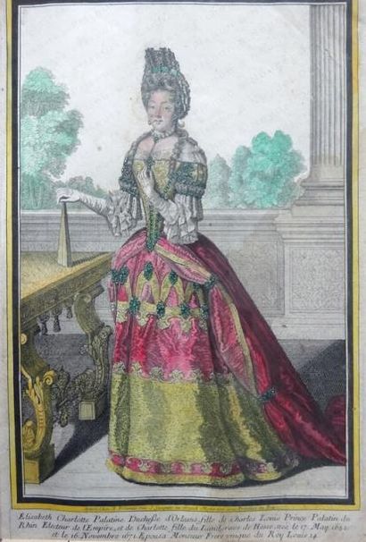 null ÉCOLE FRANÇAISE DE LA FIN DU XVII e SIÈCLE. 

Portrait de la duchesse d'Orléans,...