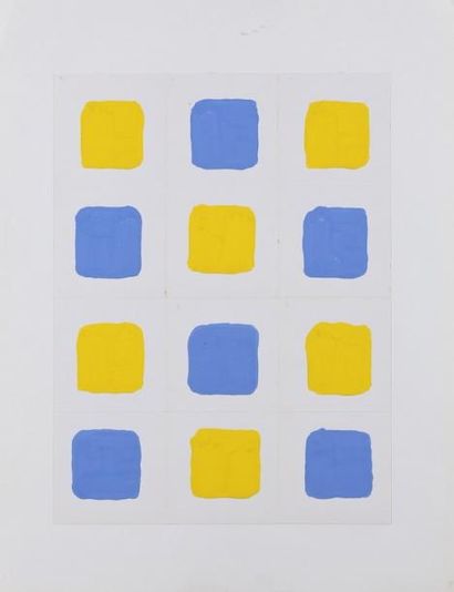 null 33 - 1/ Albert CHUBAC (1925-2008)

Collage carrés 2 couleurs 

Carton et peinture

Cachet...