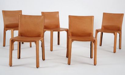 null Mario BELLINI (Designer)

Suite de 10 chaises Cab

Cuir brun, piqûre sellier...