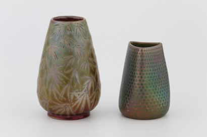 null Clément MASSIER (1844-1917) 

Vase bambou et pastilles

Céramiques irisées -...