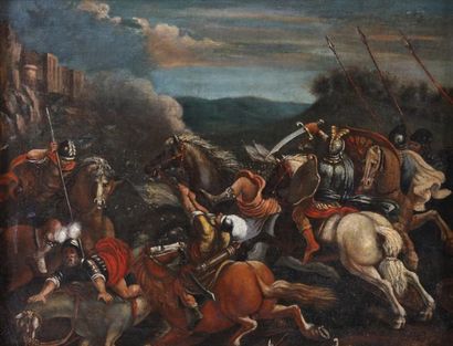 null Suiveur de Jacques COURTOIS LE BOURGUIGNON (1621-1676)

Scène de bataille

Huile...