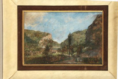 null HARLAMOFF Alexis Alexiévitch (1842-1922). 

Route de montagne.

Huile sur panneau,...