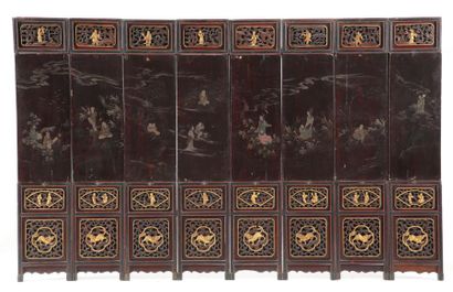 null CHINE Dynastie Qing (1644-1912), XIXe Siècle

PARAVENT 10 FEUILLES à décor laqué...