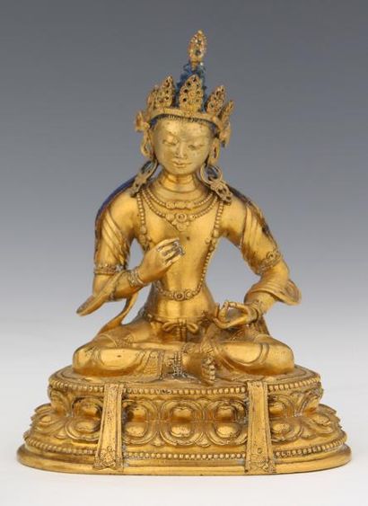 null TIBET XIXe Siècle

SUJET en bronze doré et rehauts de polychromie, représentant...