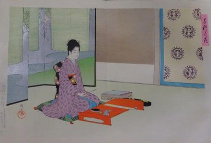 null Ikeda TERUKADA (1883-1921) 

ALBUM d'estampes "Chigusa no hana" ("Fleurs variées")...