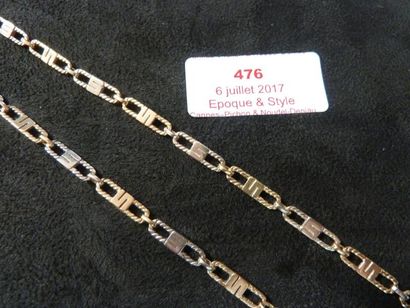 null PARURE d'Epoque 1980 composée d'un collier et d'un bracelet 

or deux tons à...