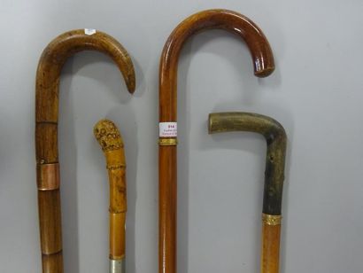 null LOT DE 4 CANNES épée/dague

du Début du XXème Siècle

- 1 en bambou bague métal...