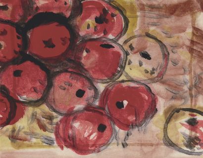 null T'ANG Haywen (1927-1991) - Composition aux fruits - 1964/1968 - Encre et aquarelle...