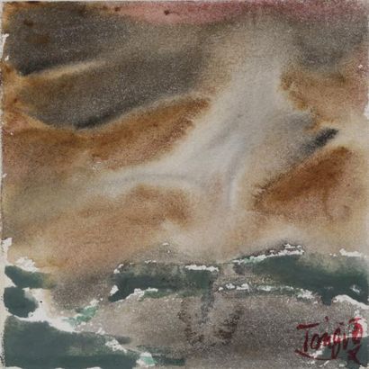 null T'ANG Haywen (1927-1991) - Composition - Circa 1980 - Aquarelle sur papier -...