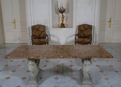 null GRANDE TABLE DE MILIEU de Style Néoclassique - Moderne

Plateau de marbre brèche...
