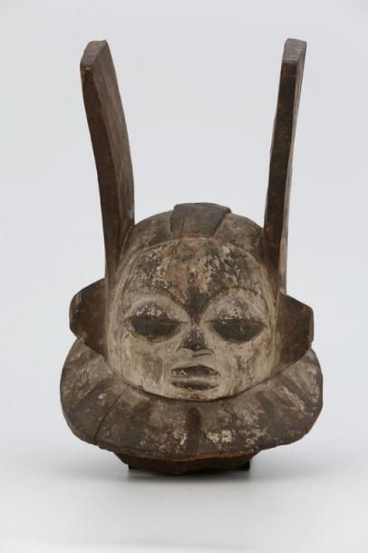 null NIGERIA YOROUBA Ancien masque cimier "Guélédé Oro Efé", masque de nuit de la...