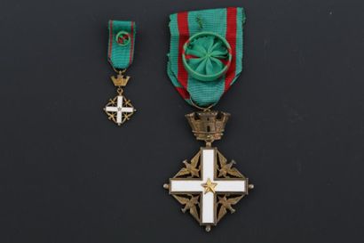 null ITALIE - CROIX DE L'ORDRE DU MERITE

Croix d'officier avec miniature

Vermeil...