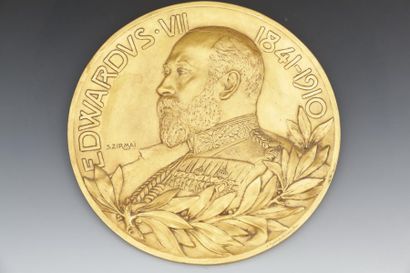 null Tony SZIRMAÏ (1871-1938)

" Le Roi Edouard VII "

Grand médaillon en bronze,...
