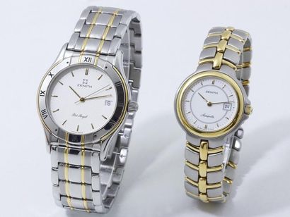null ZENITH

Lot composé de 2 montres bracelets en acier bicolore, modèles ''Port-Royal''...