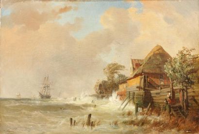 null Charles Louis MOZIN (1806-1862)

Bord de mer par gros temps

Huile sur toile

Signée...