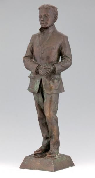 null Edgar Henri BOUTRY (1857-1938) 

Léon Trulin

Bronze à patine brune et verte

Signé

A....
