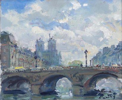 null Henri PONTOY (1888-1968)

Paris, Le Pont Saint Michel

Huile sur carton

Signée...
