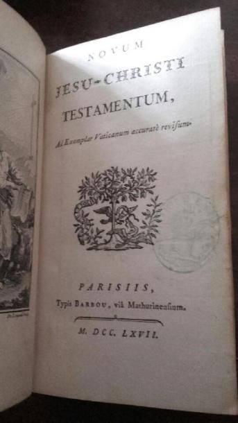 null NOVUM JESU-CHRISTI TESTAMENTUM. Paris, Barbou, 1767. In-12, maroquin rouge,...