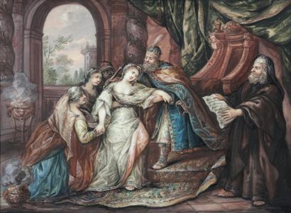 null ECOLE du XIXème Siècle d'après Antoine COYPEL (1661-1722)

Esther devant Assuérus

Gouache...